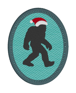 Bigfoot Santa Hat Patch embroidery design