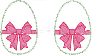 Bow Easter Egg  Earrings embroidery design