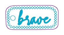 Brave eyelet tab - Backpack/Keyfob tag embroidery design