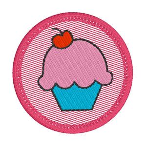 Diseño de bordado de parche de cupcake
