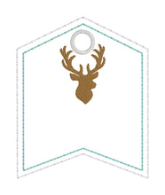 Etiqueta de bandera de caza de cabeza de ciervo - Etiqueta personalizable
