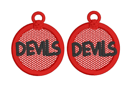 DEVILS FSL Earrings - In the Hoop Freestanding Lace Earrings