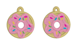 Boucles d’oreilles Donut FSL - Conception de boucles d’oreilles en dentelle autoportantes - Projet de broderie dans le cerceau