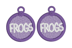 Frogs FSL Earrings - In the Hoop Freestanding Lace Earrings