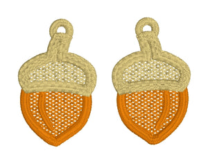 Acorn FSL Earrings - In the Hoop Freestanding Lace Earrings