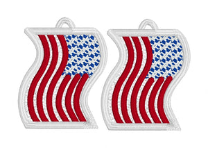 American Flag FSL Earrings - In the Hoop Freestanding Lace Earrings