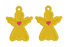 Angel Heart FSL Earrings - Freestanding Lace Earring Design - In the Hoop Embroidery Project