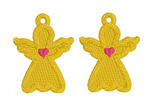 Boucles d’oreilles Angel Heart FSL - Conception de boucles d’oreilles en dentelle autoportantes - Projet de broderie dans le cerceau