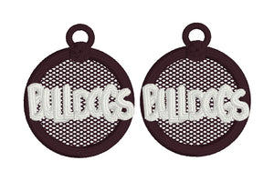BULLDOGS FSL Earrings - In the Hoop Freestanding Lace Earrings