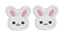 Bunny Face FSL Earrings - In the Hoop Freestanding Lace Earrings Design for Machine Embroidery
