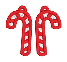 Candy Cane FSL Earrings - In the Hoop Freestanding Lace Earrings