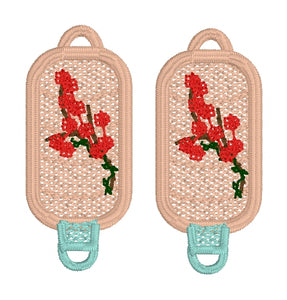 Cherry Blossom Chinese Lantern FSL Earrings - In the Hoop Freestanding Lace Earrings