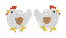 Chicken FSL Earrings - In the Hoop Freestanding Lace Earrings