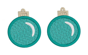 Christmas Bauble FSL Earrings - In the Hoop Freestanding Lace Earrings - TWO SIZES