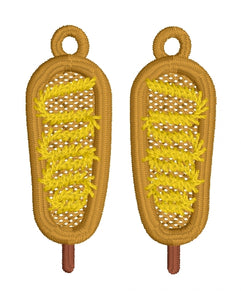 Corn Dog FSL Earrings - In the Hoop Freestanding Lace Earrings