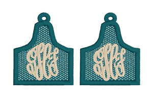 Cow Tag FSL Earrings - In the Hoop Freestanding Lace Earrings
