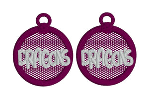 Dragons FSL Earrings - In the Hoop Freestanding Lace Earrings