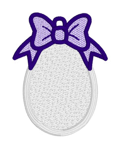 Blank Egg with Bow Freestanding Lace (FSL) Ornament