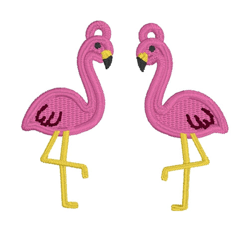 Boucles d’oreilles Flamingo FSL - Boucles d’oreilles en dentelle autoportantes In the Hoop