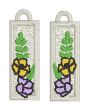 Pendientes FSL de barra de ramita floral - En los pendientes de encaje independientes del aro- Archivo de diseño de bordado de máquina