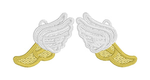 Flying Track Shoes FSL Earrings - In the Hoop Freestanding Lace Earrings