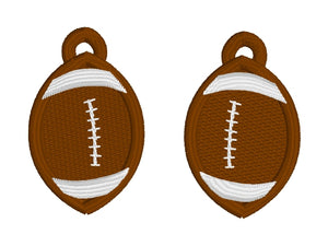 Pendientes FSL de fútbol - Diseño de pendiente de encaje independiente - En el proyecto de bordado de aro Fútbol americano