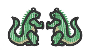 Godzilla FSL Earrings - In the Hoop Freestanding Lace Earrings