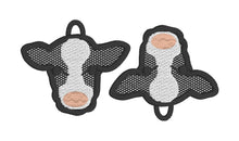 Pendientes FSL de vaca estilo Holstein con cara de vaca de dos colores - Pendientes de encaje independientes en el aro