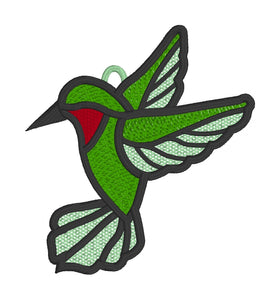Hummingbird Freestanding Lace (FSL) Suncatcher, Ornament, or Bookmark - In the Hoop Machine Embroidery Design File
