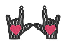 ILY Te amo Pendientes FSL en lenguaje de señas - Pendientes de encaje independientes en el aro