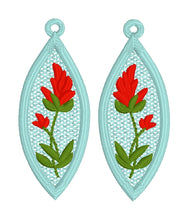 Indian Paintbrush Wedge FSL Earrings - In the Hoop Freestanding Lace Earrings