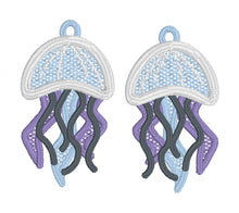 Boucles d’oreilles Jellyfish FSL - Boucles d’oreilles en dentelle autoportantes In the Hoop