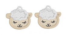 Lamb or Sheep Face FSL Earrings - In the Hoop Freestanding Lace Earrings Design for Machine Embroidery