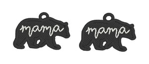 Mama Bear FSL Earrings - In the Hoop Freestanding Lace Earrings