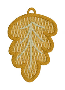 Oak Leaf Freestanding Lace Ornament or Bookmark for 4x4 hoops