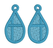Offset Cross FSL Earrings - In the Hoop Freestanding Lace Earrings