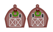 Pendientes Old Christmas Barn FSL - Pendientes de encaje independientes en el aro
