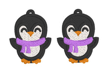 Penguin FSL Earrings - In the Hoop Freestanding Lace Earrings