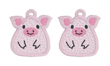 Pendientes Pig Cutie - Diseño de pendientes de encaje independientes en el aro para bordado a máquina
