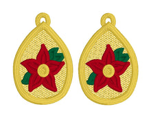 Boucles d’oreilles Poinsettia FSL - Boucles d’oreilles en dentelle autoportantes In the Hoop