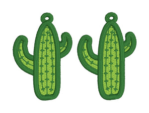 Saguaro Cactus FSL Earrings - In the Hoop Freestanding Lace Earrings