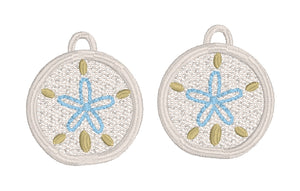 Sand Dollar FSL Earrings - In the Hoop Freestanding Lace Earrings