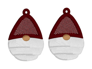 Santa Gnome FSL FRINGE Earrings - In the Hoop Freestanding Lace Earrings