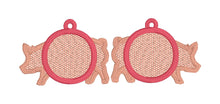 Monogram Show Pig FSL Earrings - In the Hoop Freestanding Lace Earrings Design for Machine Embroidery