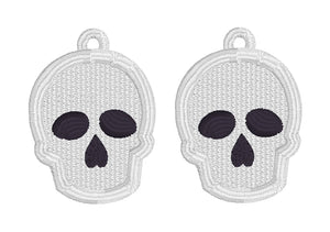 Skull FSL Earrings - In the Hoop Freestanding Lace Earrings