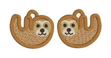 Sloth FSL Earrings - In the Hoop Freestanding Lace Earrings