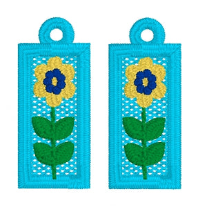 Spring Flower Tiles FSL Earrings - In the Hoop Freestanding Lace Earrings