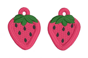 Strawberry FSL Earrings - In the Hoop Freestanding Lace Earrings