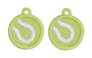 Tennis Ball FSL Earrings - Freestanding Lace Earring Design - In the Hoop Embroidery Project