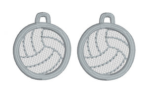Volleyball FSL Earrings - Freestanding Lace Earring Design - In the Hoop Embroidery Project